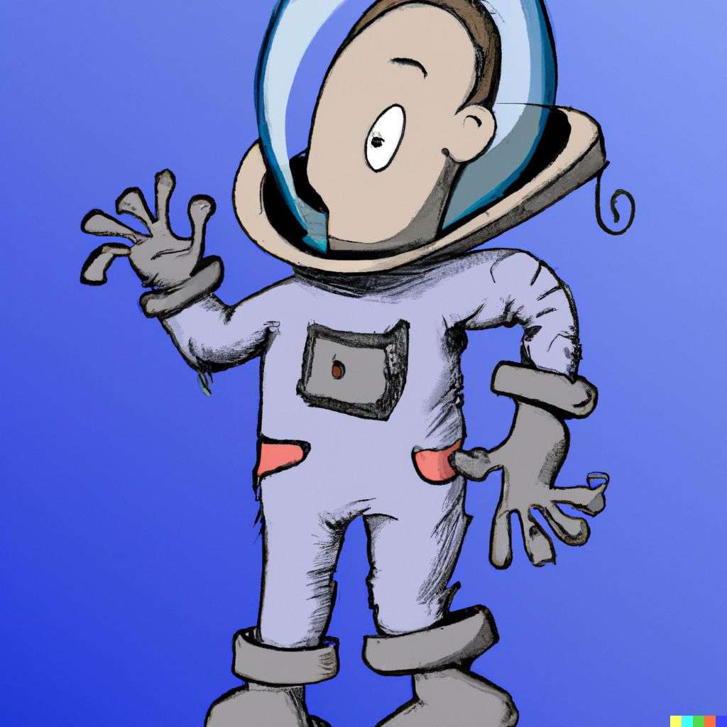 an astronaut, cartoon